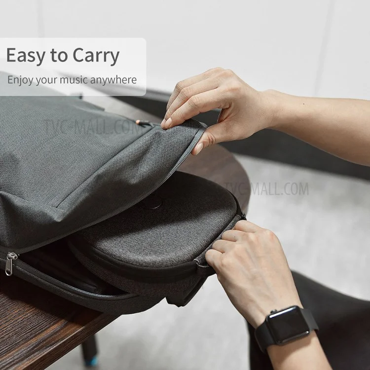 WIWU Portable Ultrathin Headset Storage Bag Plush Lining Earphone Headphone Protective Case for AirPods Max - Black