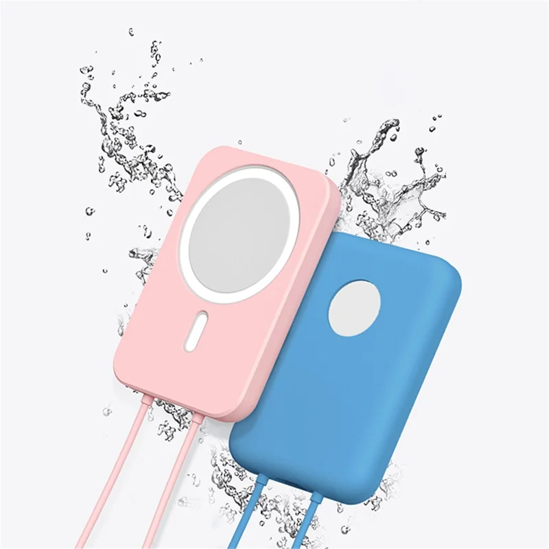 Solid Color Silicone Protective Cover Case for Apple Compatible with MagSafe External Battery Magnetic Charger - Blackish Green