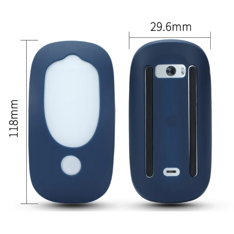 Wireless Mouse Anti-drop Soft Silicone Cover Protective Case for Apple Magic Mouse 1/2 - Black