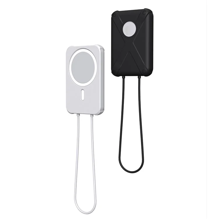 Rüstungsstil Silikongehäuse Mantel Schutzabdeckung Für Apple Magsafe Externes Batterie Magnetische Ladegerät - Weiß