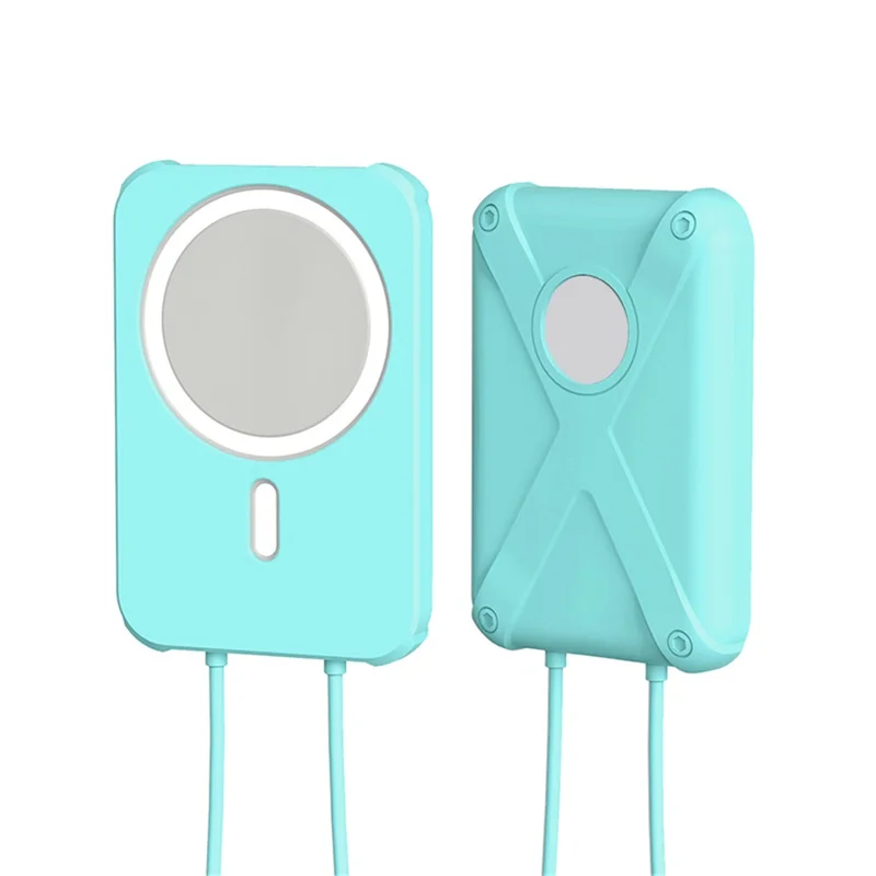 Armor Style Silicone Case Shell Protective Cover Compatible with MagSafe External Battery Magnetic Charger - Green