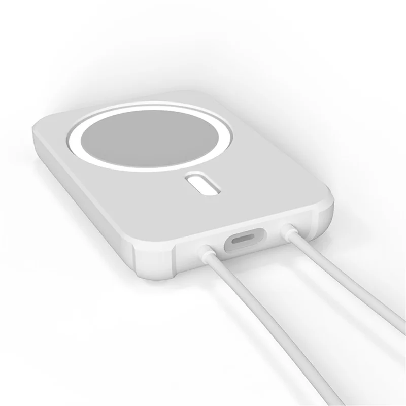 Armor Style Silikonetilbehør Beskyttelsesdæksel Kompatibel med MagSafe Ekstern Batteri Magnetisk Oplader - Sort