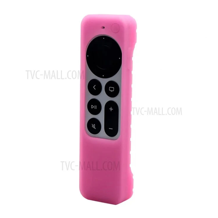 Cubierta De Manga Protectora De Silicona Anti-gota Con Control Remoto Para Apple TV HD / 4K - Rosa Luminoso