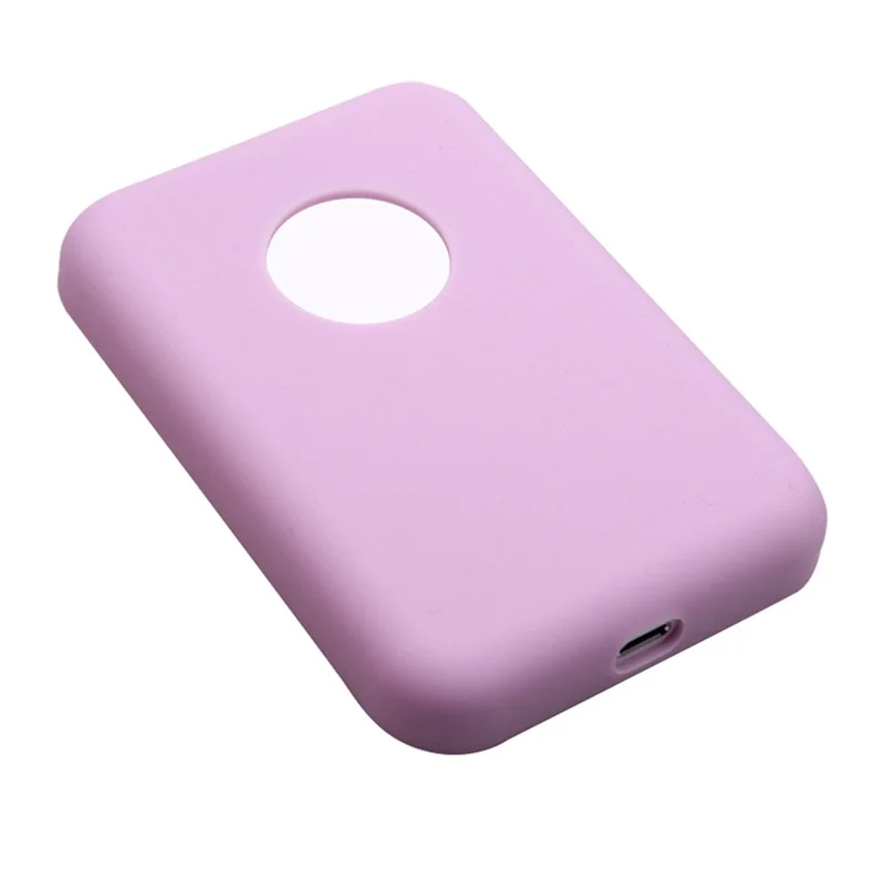 Silicone Anti-slip Anti-drop Protective Cover Case for Apple Compatible with MagSafe External Battery Magnetic Charger - Pink