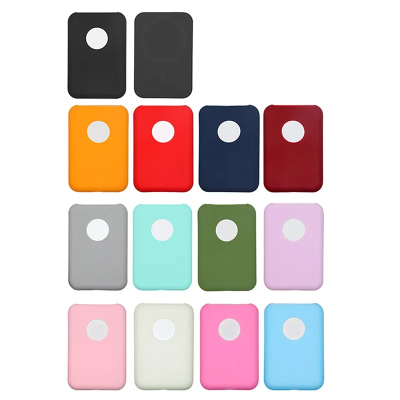 Silicone Anti-slip Anti-drop Protective Cover Case for Apple Compatible with MagSafe External Battery Magnetic Charger - Orange
