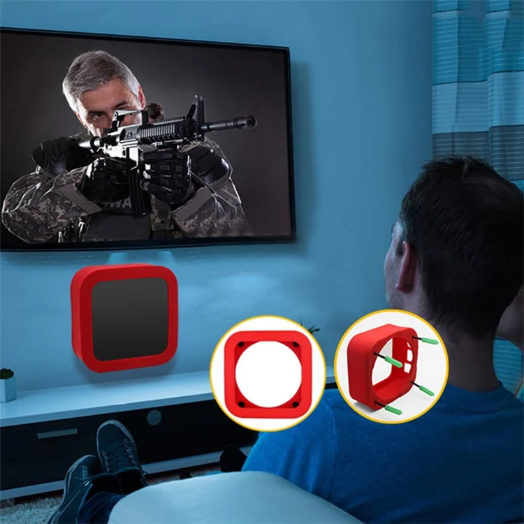 2 piezas/juego Cubierta protectora de silicona blanda anti-caída para Apple TV 4K 2021 - Negro 