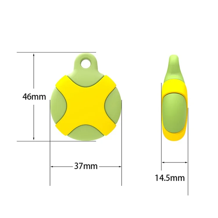 Couvercle de Boîtier de Protection en Silicone Étanche Rond Pour le Localisateur D'apple Airtag - Vert Jaune