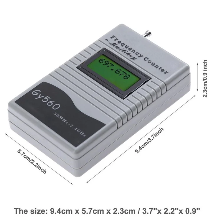 GY-560 Portable Handheld Interphone Frequency Meter Counter DCS Radio Signal Frequency Tester - Grey