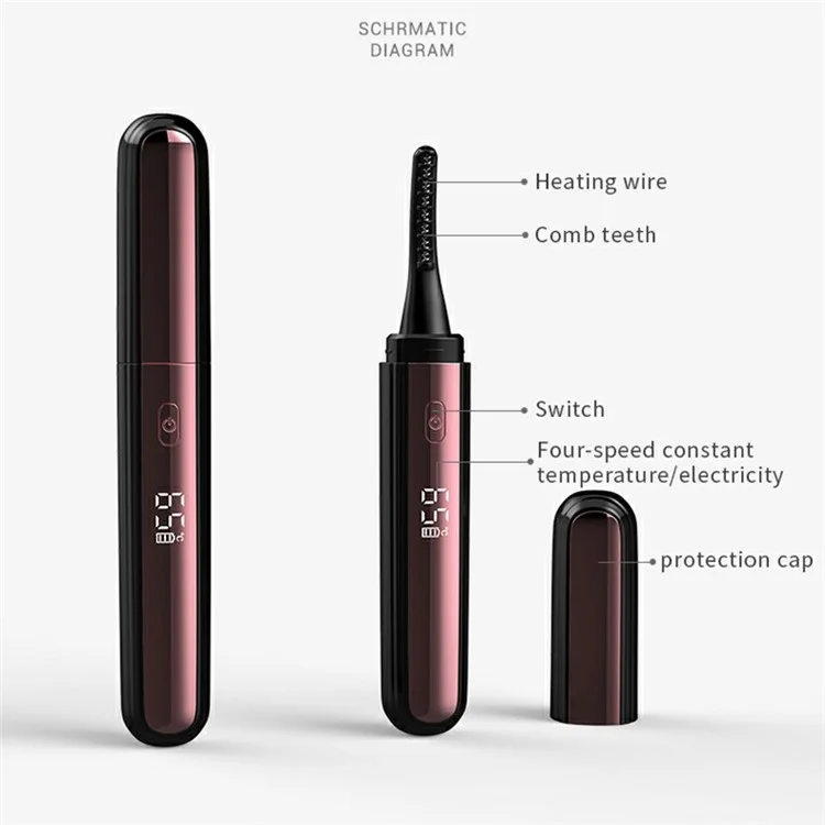 Kekesu K-cu-s23 Curler Chauffé Curler Type-C Type-C Rechargette Ceelles Électriqu - le Noir