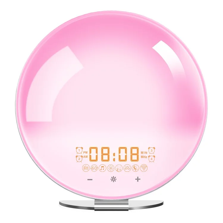 SH-02S Sunrise Sunset Simulation Smart WiFi Wake Up Light App Voice Control Alarm Clock FM Radio Bedside Lamp - US Plug