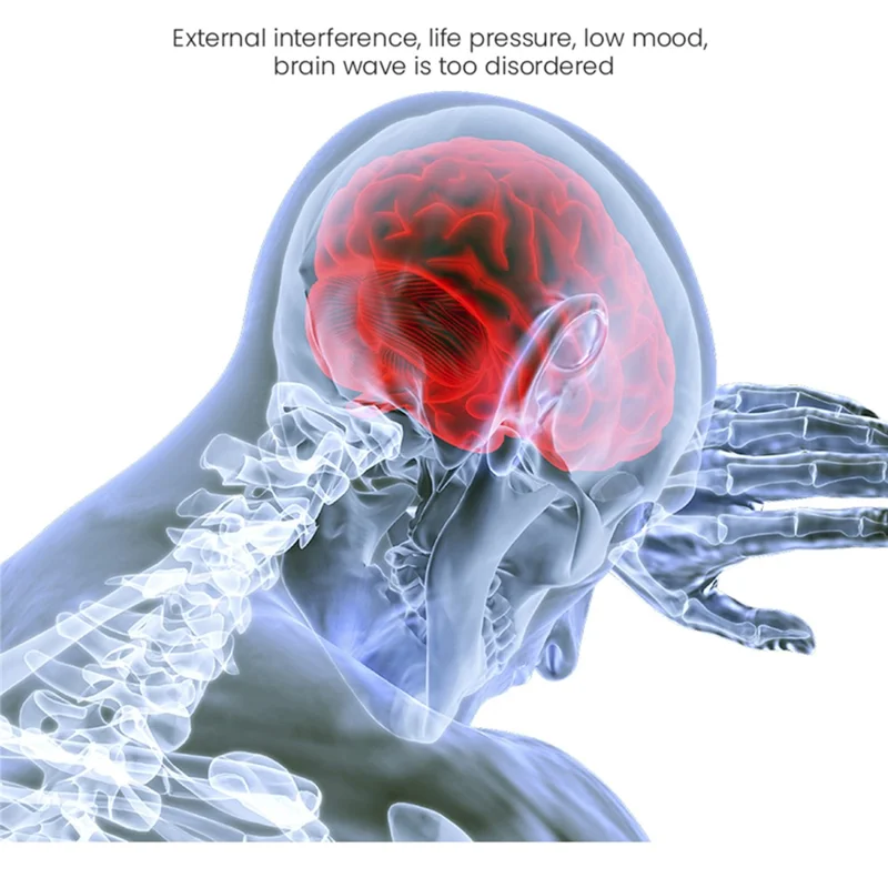 HE-M004 Micro-current Sleep Aid Device Handheld Anxiety Relief Items Intelligent Hypnosis Tool Massager Gift USB Rechargeable Relaxer for Adults - Silver / White