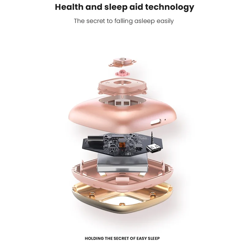 HE-M004 Micro-current Sleep Aid Device Handheld Anxiety Relief Items Intelligent Hypnosis Tool Massager Gift USB Rechargeable Relaxer for Adults - Silver / White