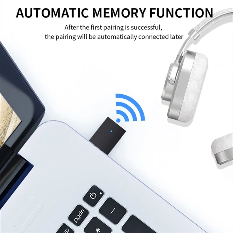 A4 5.0 Bluetooth-compatible Transmitter Desktop Computers USB Bluetooth-compatible Adapter for Bluetooth-compatible Headset Earbuds Speaker
