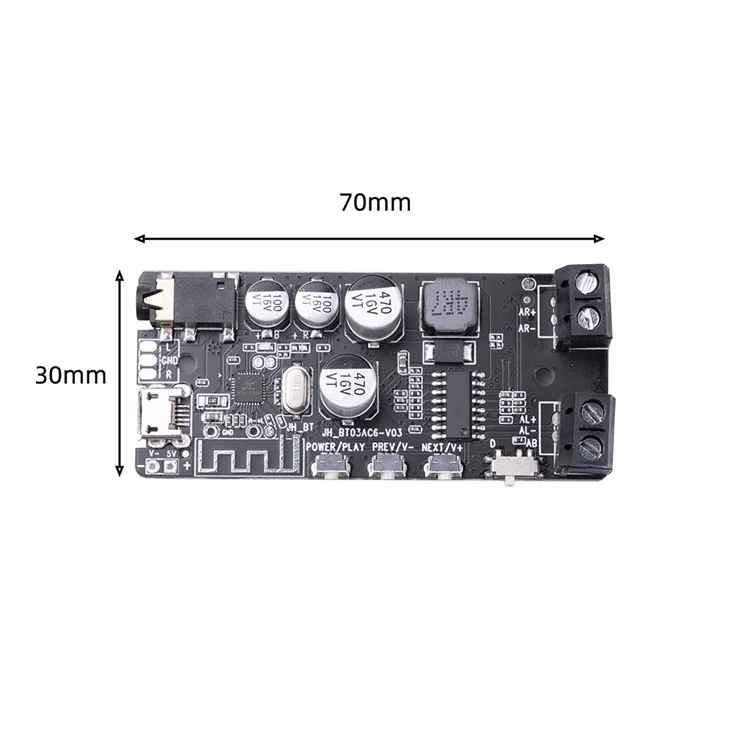 Bluetooth 5.0 Amplificador de Potência Módulo de Tocador de Música Sem Fio Estéreo - Azul