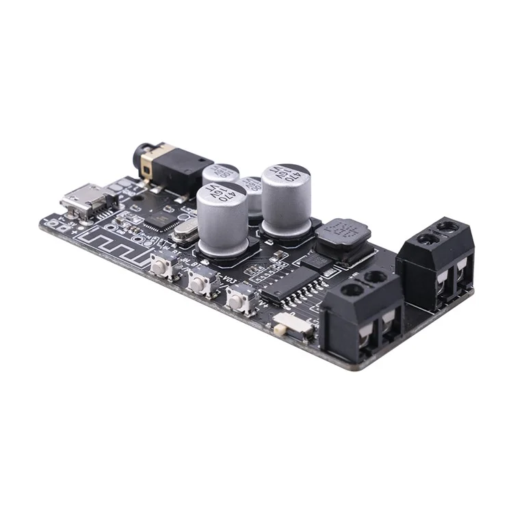 Bluetooth-compatible 5.0 Power Amplifier Board Stereo Wireless Music Player Module - Black