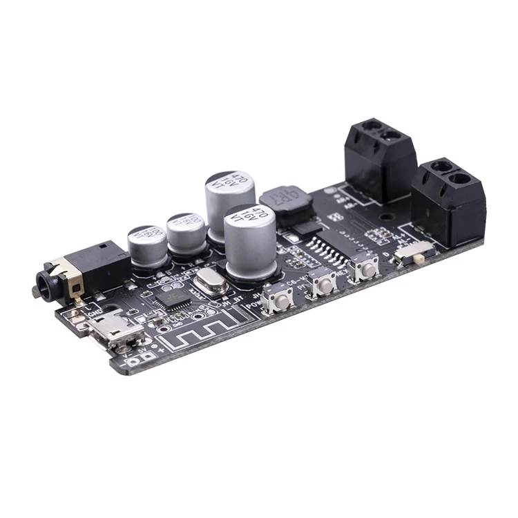 Bluetooth-compatible 5.0 Power Amplifier Board Stereo Wireless Music Player Module - Black