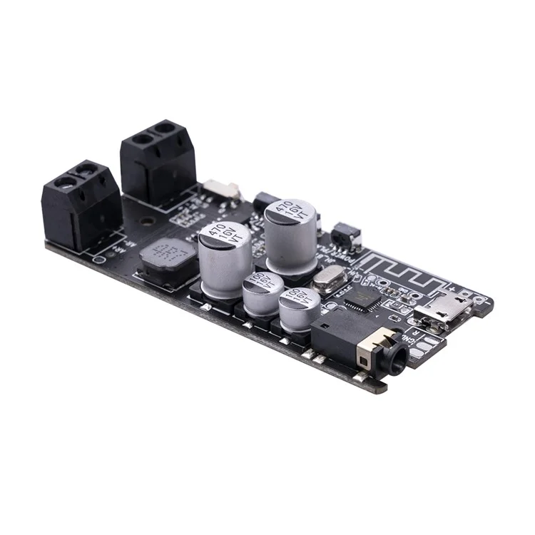 Bluetooth-compatible 5.0 Power Amplifier Board Stereo Wireless Music Player Module - Black