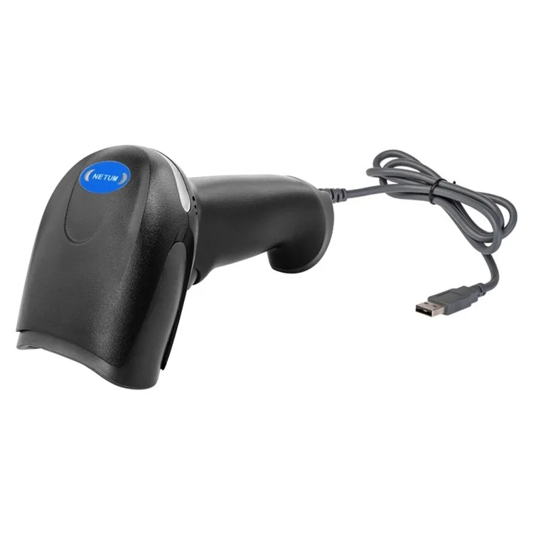 Scanner de Código de Barras com Luz Vermelha NETUM F20 com Cabo USB Portátil para Mercados, Livrarias