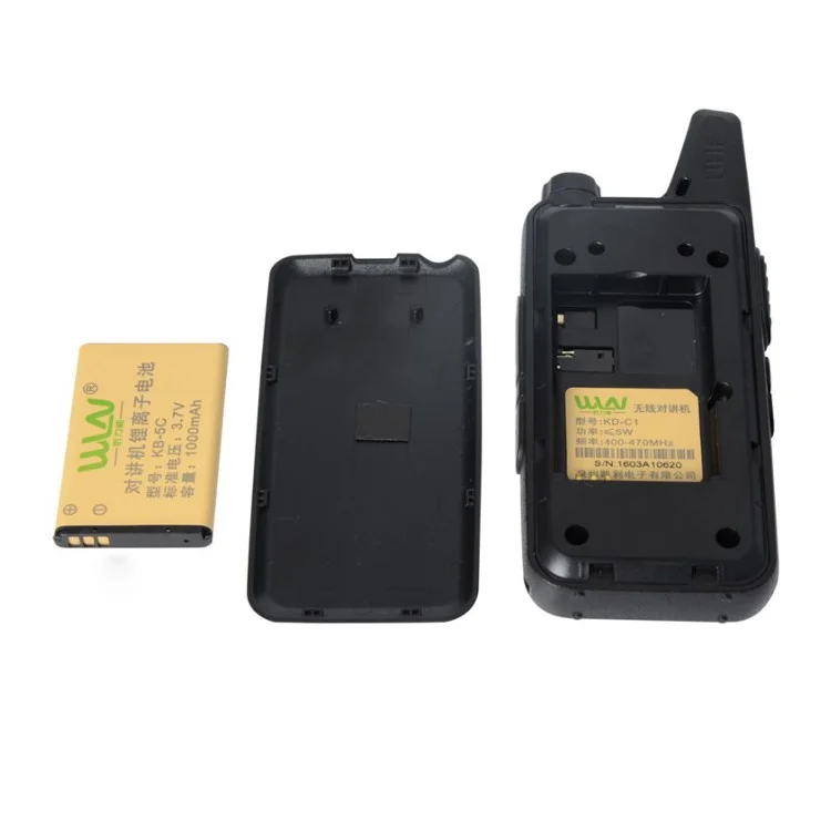 WLN KD-C1 2Pcs / Set Mini Walkie-Talkie Portable Wireless Two Way Radio for Restaurant / Construction Site / Hotel - EU Plug