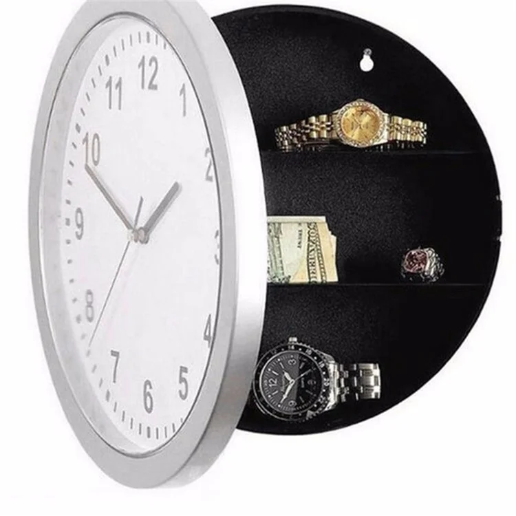 2 in 1 Hidden Safe Box Large Wall Clock Secret Security Case Money Jewellery Container Cash Safe Box for Home Office