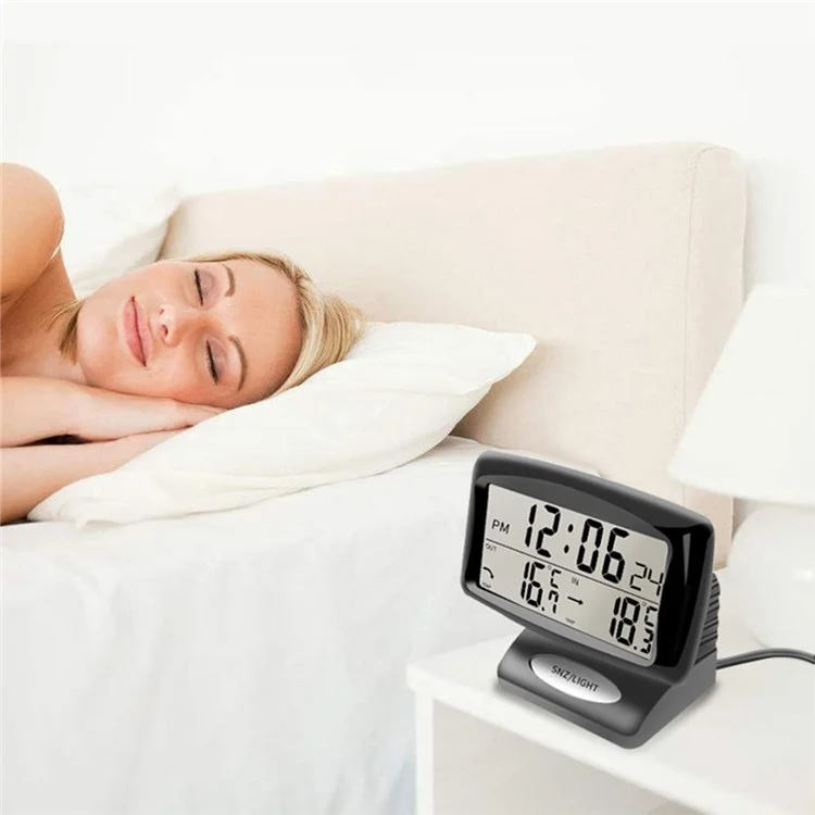 SH-350 Car Thermometer Digital Alarm Clock Auto Vehicles Temperature Gauge with Backlight Car Accessories