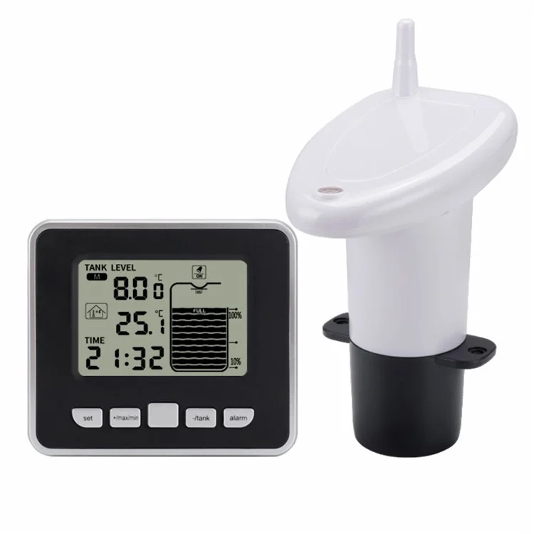 TS-FT002 Ultrasonic Level Meter Multi-Function Water Tank Liquid Level Gauge Sensor with Temperature Indicator LCD Digital Display