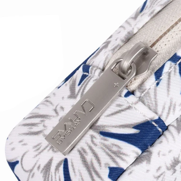 CANVASARTISAN H34-S11 Chrysanthemum Pattern Polyester Zipper Earphone Charger Mouse Case Digital Accessories Storage Bag