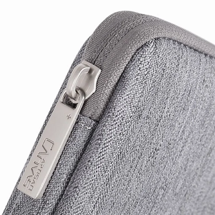 CANVASARTISAN L28-S21 Solid Color Cloth Texture Polyester Digital Accessories Organizer Storage Bag Case for Earphone Charger Mouse - Grey
