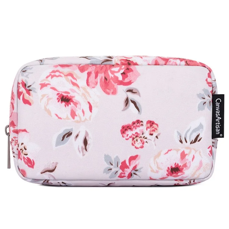 CANVASARTISAN H10-S11 Beautiful Flower Pattern Travel Cable Organizer Electronics Accessories Cases Storage Bag