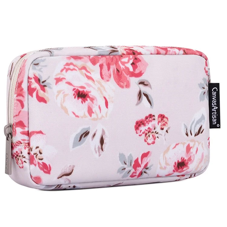 CANVASARTISAN H10-S11 Beautiful Flower Pattern Travel Cable Organizer Electronics Accessories Cases Storage Bag