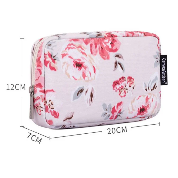 CANVASARTISAN H10-S11 Beautiful Flower Pattern Travel Cable Organizer Electronics Accessories Cases Storage Bag