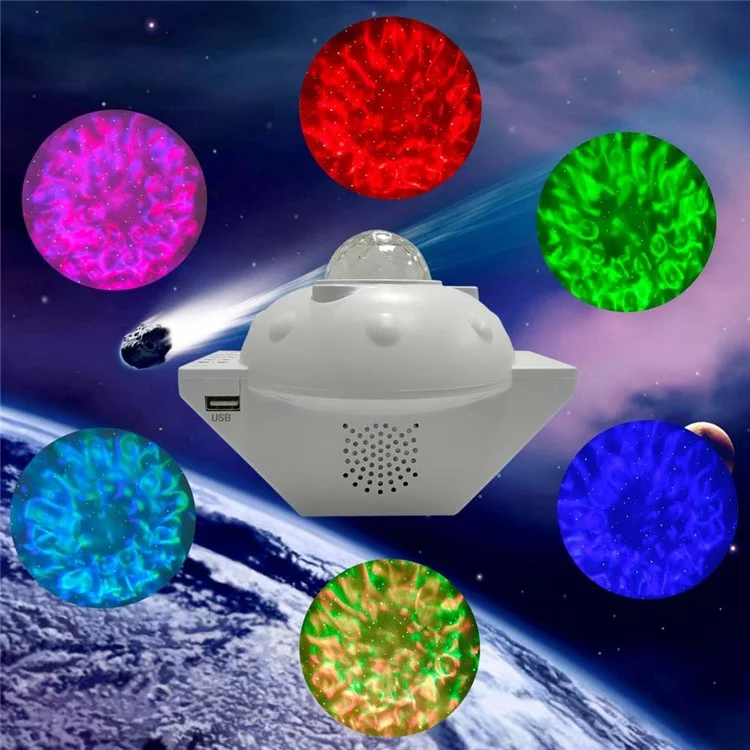 SC522 Stage Lighting Effect Lamp LED Starry Sky Projector USB Powered Laser Light Projector for Home Birthday Party Festive Atmosphere - White