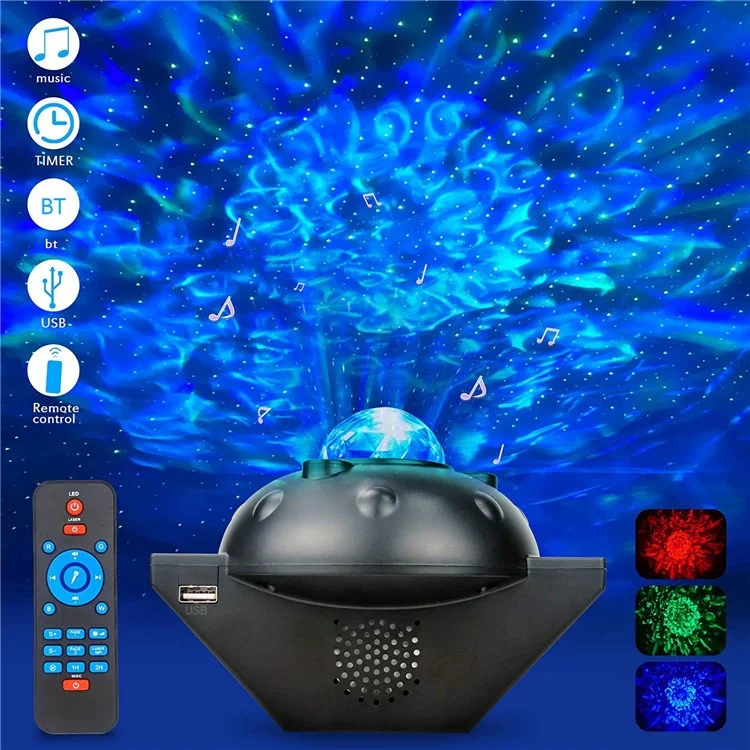 SC522 Stage Lighting Effect Lamp LED Starry Sky Projector USB Powered Laser Light Projector for Home Birthday Party Festive Atmosphere - White