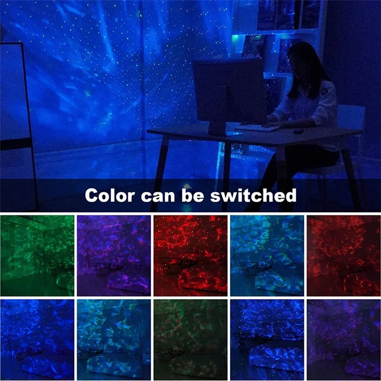 SC522 Stage Lighting Effect Lamp LED Starry Sky Projector USB Powered Laser Light Projector for Home Birthday Party Festive Atmosphere - White