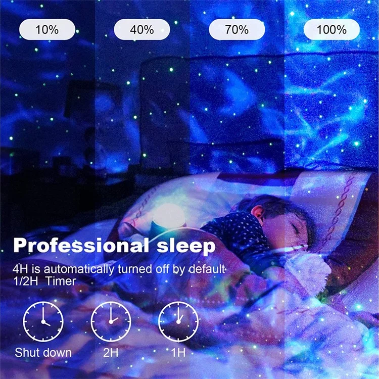 SC522 Stage Lighting Effect Lamp LED Starry Sky Projector USB Powered Laser Light Projector for Home Birthday Party Festive Atmosphere - White