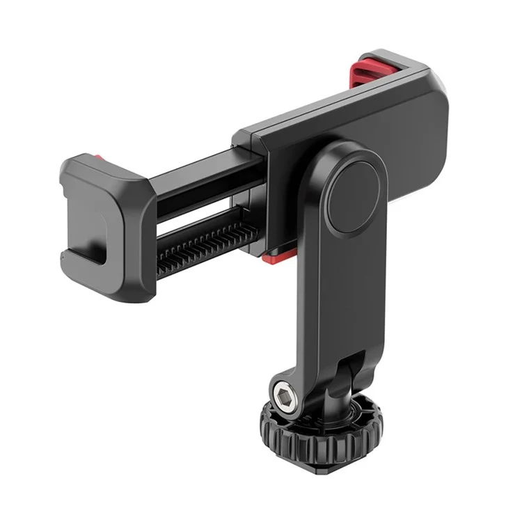 UURIG ST-06S Portable 360 Degrees Rotating Phone Holder Clip with Dual Cold Shoe Mount for Live Streaming Video Recording