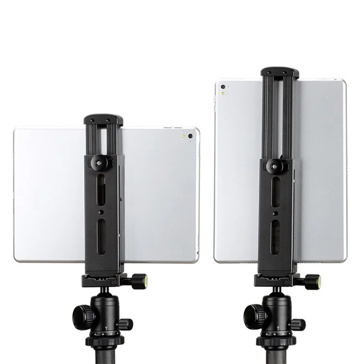 Portable Metal Tablet Holder Clip with Cold Shoe 1/4 Screw Hole Mount for Photography Video Recording