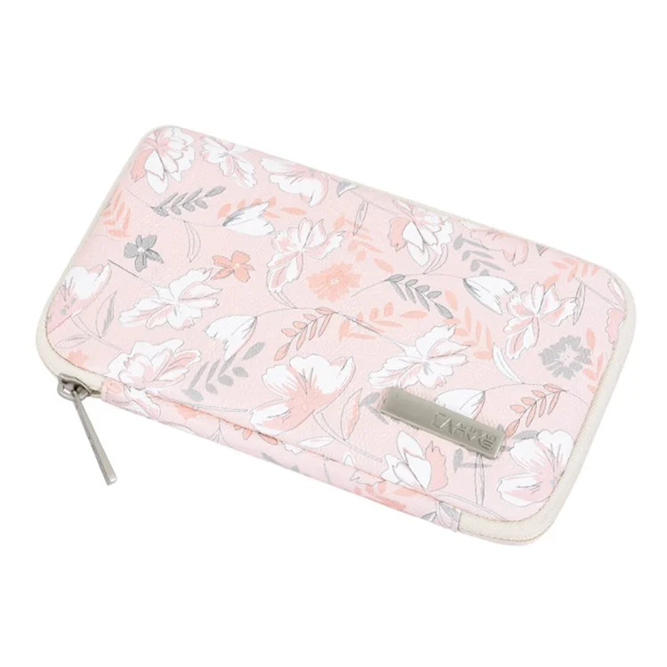 CANVASARTISAN G4-S21 Leaf Flower Pattern Digital Accessories Storage Bag Case for Phone Mouse Earphone Pouch