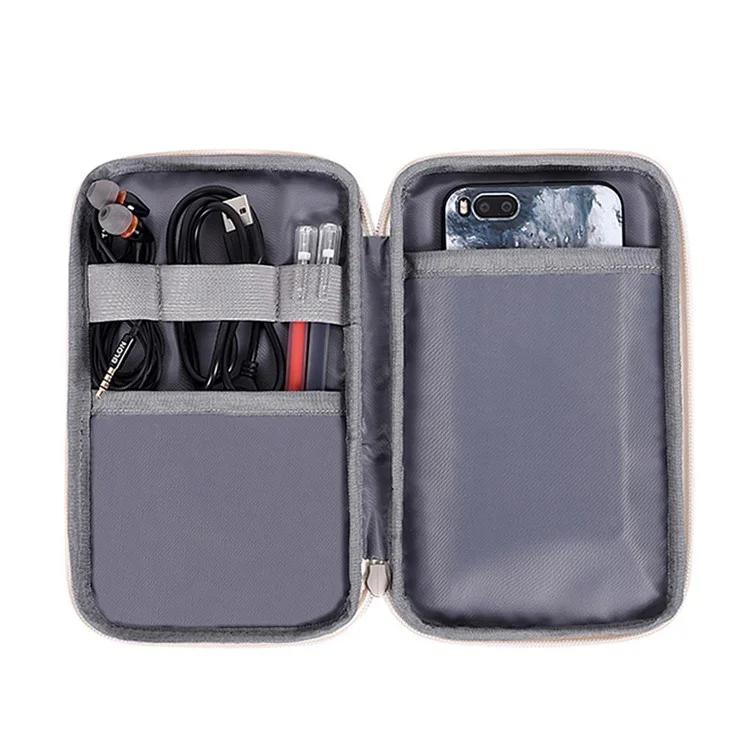 CANVASARTISAN H32-S21 Marble Pattern Printing Digital Accessories Carrying Bag Mouse Earphone Power Bank Storage Pouch - Black