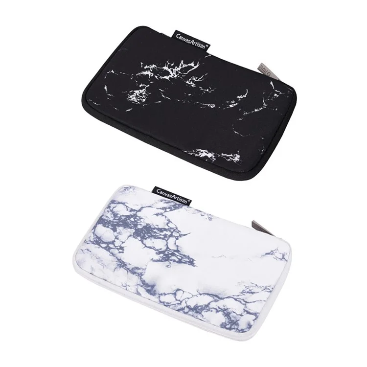 CANVASARTISAN H32-S21 Marble Pattern Printing Digital Accessories Carrying Bag Mouse Earphone Power Bank Storage Pouch - Black