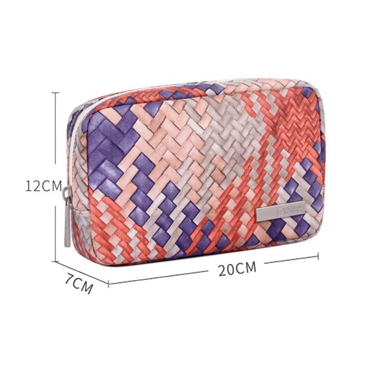 CANVASARTISAN G5-S11 Digital Accessories Woven Texture Storage Bag Power Bank Charger Earphone Phone PU Leather Carrying Case