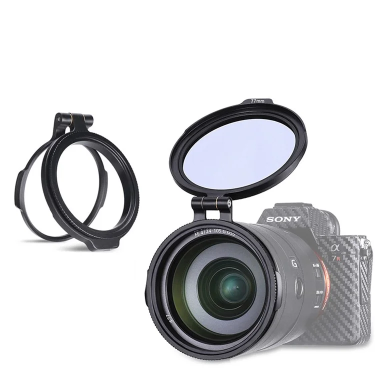 UURIG 67mm ND Filter Quick Release Lens Mount Ring Adapter Flip Cover Bracket pour Appareil Photo DSLR