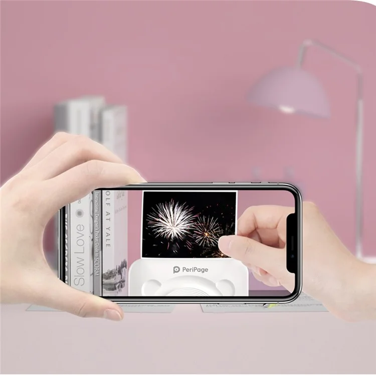 PERIPAGE A6 2nd Thermal Printer for Student Mobile Phone Photo HD 304dpi Bluetooth-compatible Portable Mini Printer for Label Handbook - White