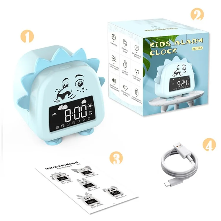 JS2726A Lion-shaped Children's Alarm Clock Multifunction Sleep Training Tool Creative Electronic Clock