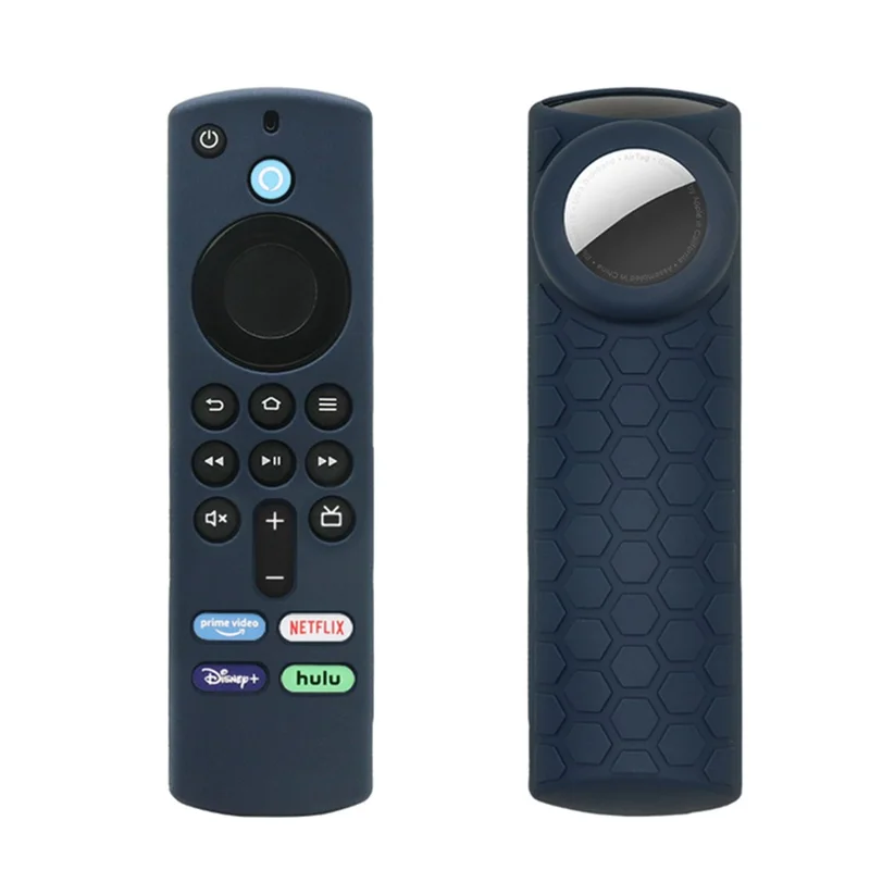 For Amazon Alexa Fire TV Stick (3rd Gen) + AirTag 2-in-1 Anti-Dirt Flexible Silicone Case - Navy Blue