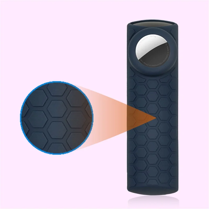 For Amazon Alexa Fire TV Stick (3rd Gen) + AirTag 2-in-1 Anti-Dirt Flexible Silicone Case - Navy Blue