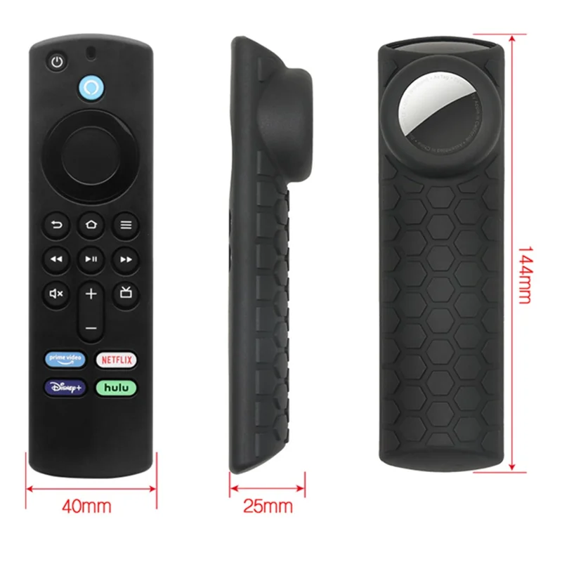 For Amazon Alexa Fire TV Stick (3rd Gen) + AirTag 2-in-1 Anti-Dirt Flexible Silicone Case - Navy Blue