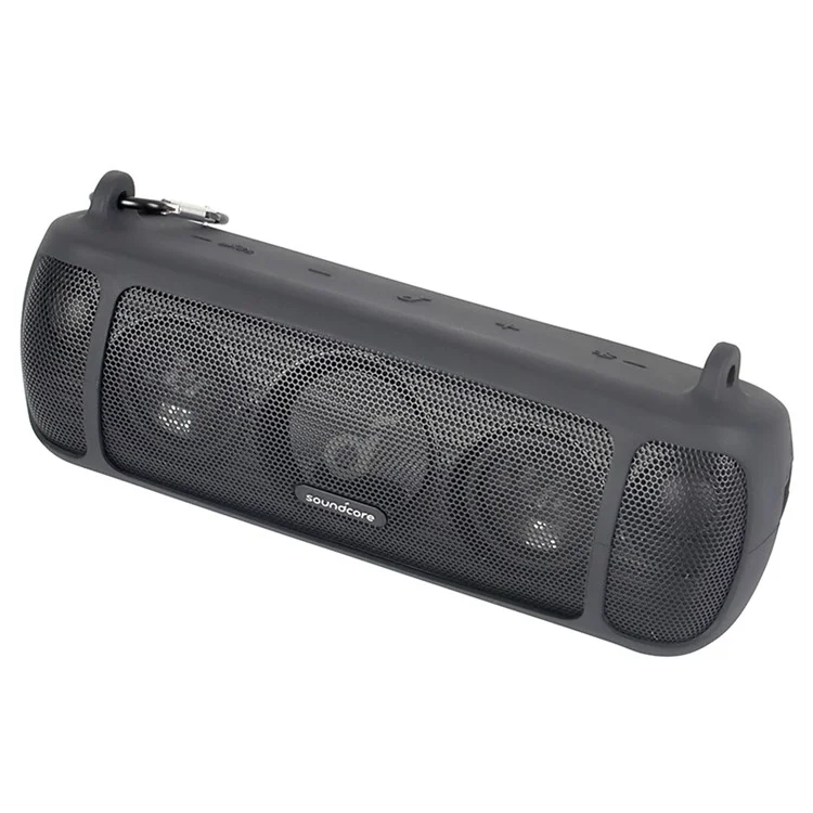 Funda protectora a prueba de caídas para Anker Soundcore Motion+ Funda de silicona suave con correa para el hombro - Negro