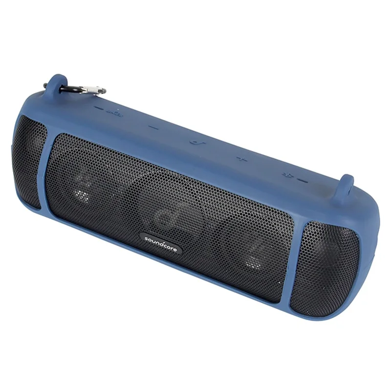 Drop Proof Protective Case für Anker Soundcore Motion+ Weiche Silikon-Schutzhülle mit Schulterriemen - Blau