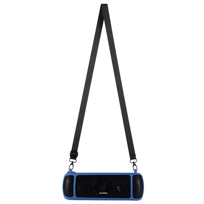 Drop Proof Protective Case für Anker Soundcore Motion+ Weiche Silikon-Schutzhülle mit Schulterriemen - Blau